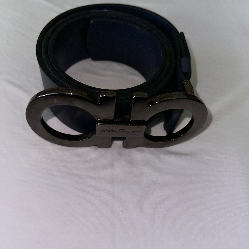 Blue with black. Buckle
